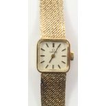 Ladies Omega 9ct gold wristwatch hallmarked approx 21gm WATCHES - as we are not a retailer,