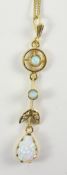 Silver-gilt opal pendant necklace stamped 925 Condition Report <a href='//www.