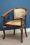20th century hardwood framed desk chair with upholstered seat and back Condition Report