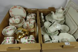Johnson Bros 'Eternal Beau' dinner and teaware and other teaware in two boxes Condition