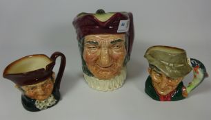 Three Royal Doulton character jugs including 'Old Charley' and 'The Poacher' (3)