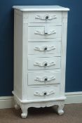 French style white painted pedestal chest, W46cm, H101cm,
