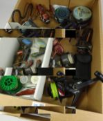 Quantity of fishing reels, weights,