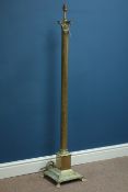 Brass Corinthian column standard lamp, H136cm Condition Report <a href='//www.