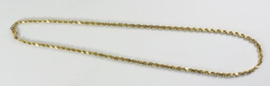 Heavy rope twist necklace stamped 14K approx 21gm Condition Report <a