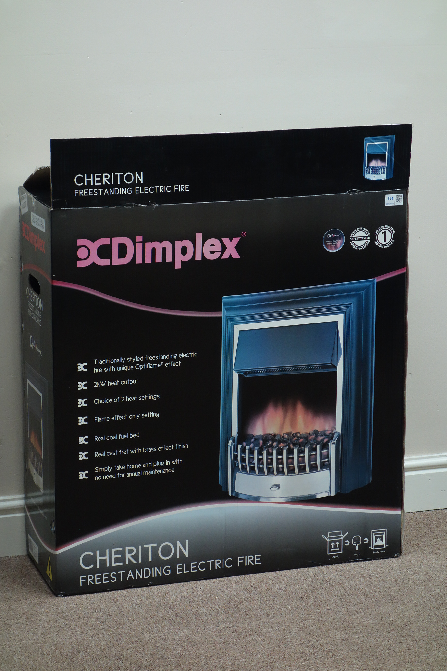 Dimplex Cheriton electric fire - boxed (This item is PAT tested - 5 day warranty from date of sale)