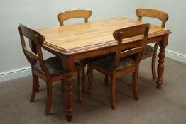 Light wood rectangular dining table (152cm x 91cm, H76cm),