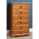 Pine six drawer chest, W51cm, H106cm, D42cm Condition Report <a href='//www.