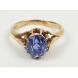 Tanzanite set rose ring stamped 18ct Condition Report <a href='//www.