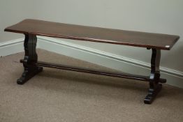 Rectangular medium oak stretcher table/bench,