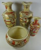 Pair of early 20th Century Satsuma vases,