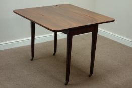 19th century mahogany Pembroke drop leaf table, tapering legs, W101cm,