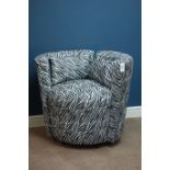 Armchair upholstered in zebra patterned fabric Condition Report <a href='//www.