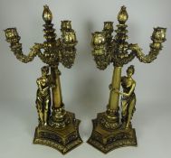 Pair of gilt ornate candelabra, H48.5cm Condition Report <a href='//www.