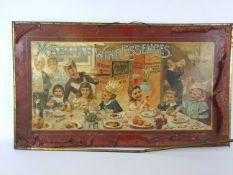 Masons Wine Essences advertising display depicting a Children's party with gilt metal border,