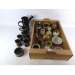 Studio Pottery - Jerry Harper coffee service, Peter Dick footed bowl,