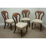 Set five mahogany balloon back dining chairs with upholstered seats Condition Report