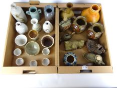 Studio Pottery - pair of Dessingham Pottery jugs, two Yunomi bottles and five cups,