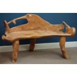 Rustic hardwood bench, W130cm Condition Report <a href='//www.davidduggleby.