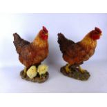 Pair resin models of hens, H34cm (2) Condition Report <a href='//www.