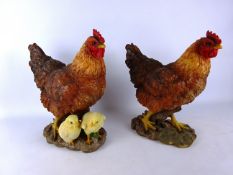 Pair resin models of hens, H34cm (2) Condition Report <a href='//www.