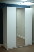 Triple wardrobe, centre mirrored door, fitted interior, W150cm, H201cm,