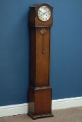 Early 20th century oak cased grandmother clock, chiming movement on hour and halves,