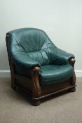 Medium oak framed upholstered armchair Condition Report <a href='//www.