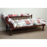 Late Victorian carved walnut chaise longue,