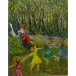 Fairy Girls Dancing to a Piper,