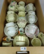 Collection of Victorian Souvenir and whistle cups and saucers and other Victorian ceramics in one