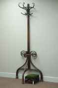 Early 20th century bentwood coat and hat stand (H194cm),
