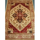 Persian Heriz design beige ground rug/wall hanging,