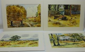 Farmyard Scenes near Jervaulx, Yorkshire and Burythorpe and a Rural Landscape,