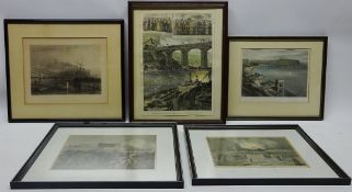 Five 19th Century hand coloured engravings and prints depicting Scarborough including 'Opening of