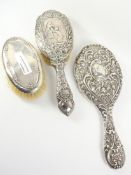 Edwardian hallmarked silver dressing table items (3) Condition Report <a