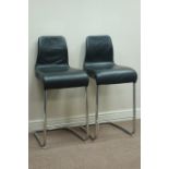 Pair 'Effezeta' chrome and leather bar stool Condition Report <a href='//www.