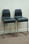 Pair 'Effezeta' chrome and leather bar stool Condition Report <a href='//www.