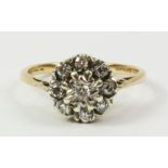 Diamond cluster ring hallmarked 9ct Condition Report <a href='//www.