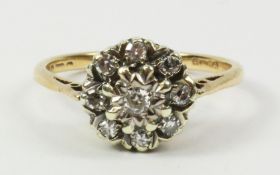 Diamond cluster ring hallmarked 9ct Condition Report <a href='//www.