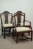 Set three (2+1) country elm chairs,