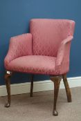 Tub shaped upholstered armchair with cabriole legs Condition Report <a
