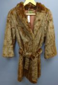 Clothing & Accessories -'Aeumann' three quarter length Mink fur coat with matching belt,