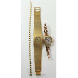 Early 20th century 9ct gold watch on expanding rose gold strap stamped 9ct approx 21.