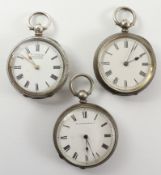 Three early 20th century continental silver mid-size pocket watches retailed H Samuel Manchester,