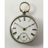 Victorian silver key wound pocket watch by W H Marshall 15 Westboro' Scarborough no 14075,