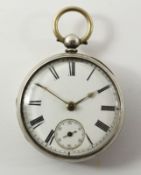 Victorian silver key wound pocket watch by W H Marshall 15 Westboro' Scarborough no 14075,