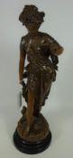 19th/ early 20th Century spelter figure of a Classical maiden H52cm Condition Report