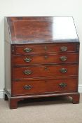 19th century mahogany fall front bureau, four graduating drawers, with fitted interior,