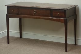 Stag Minstrel mahogany three drawer side/dressing table, W120cm, H72cm,